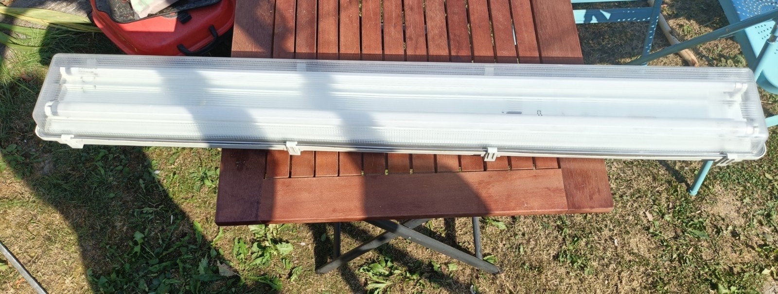 Daks TL-armatuur 2x36W IP-65 met Philips TL-D 90 De Luxe, Ophalen