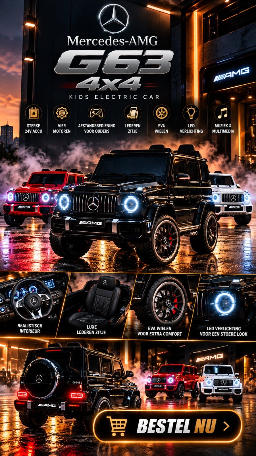 Mega XXL Mercedes-AMG G63 4x4 Kinderauto - Nieuw!, Nieuw