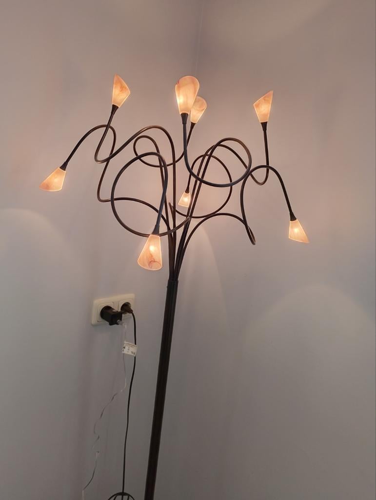 Hallogeen vloerlamp met 8 kelkjes en dimmer, Ophalen, Zo goed als nieuw, Overige materialen, 100 tot 150 cm