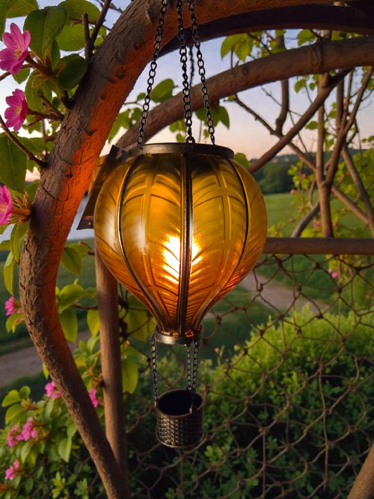 Countryfield Luchtballon-Solar/LED-M-13.7x13.7x46.5cm, Zonne-energie, Kunststof, Minder dan 50 watt, Nieuw