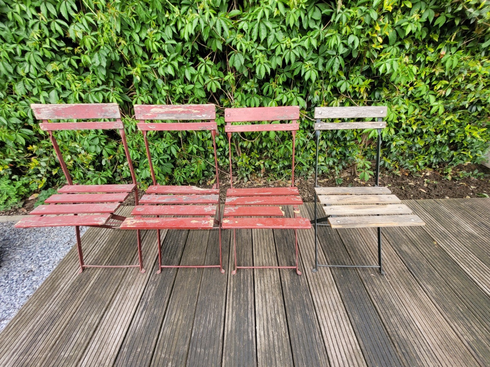 Originele Franse bistro stoeltjes - opknapper, Antiek en Kunst, Antiek | Meubels | Stoelen en Banken, Ophalen