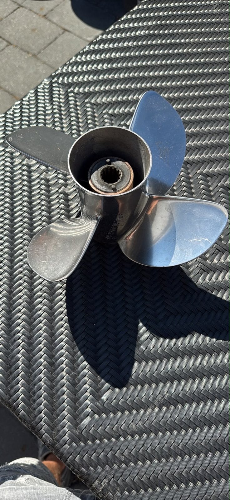 Mercury Trophy Sport 4-blads RVS propeller 15 inch pitch, Watersport en Boten, Ophalen of Verzenden, Gebruikt, Motor en Techniek