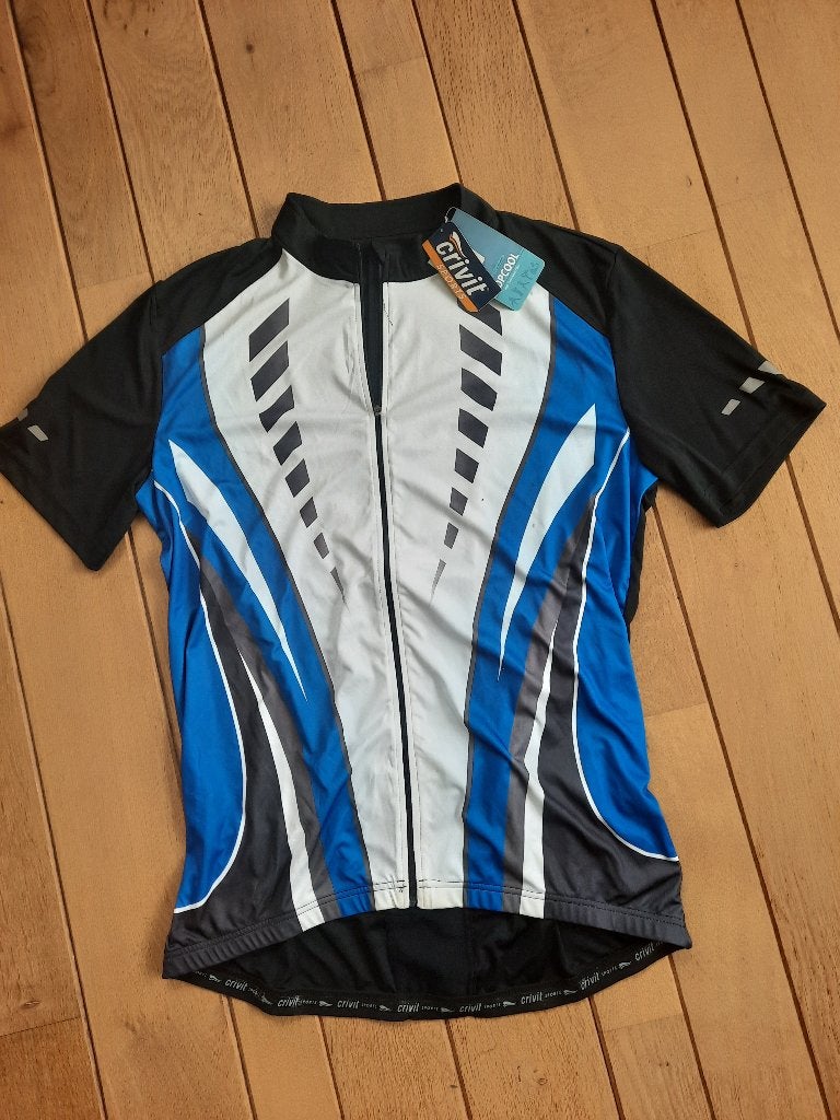 CRIVIT heren fietsshirt wit blauw zwart maat XL - nieuw -, Ophalen of Verzenden, Nieuw, Helm