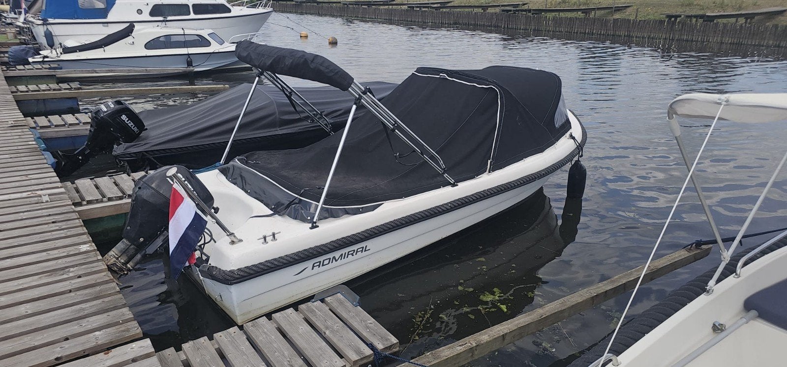 Admiral sloep met buitenboordmotor met trailer, Ophalen of Verzenden, Gebruikt, Overige typen