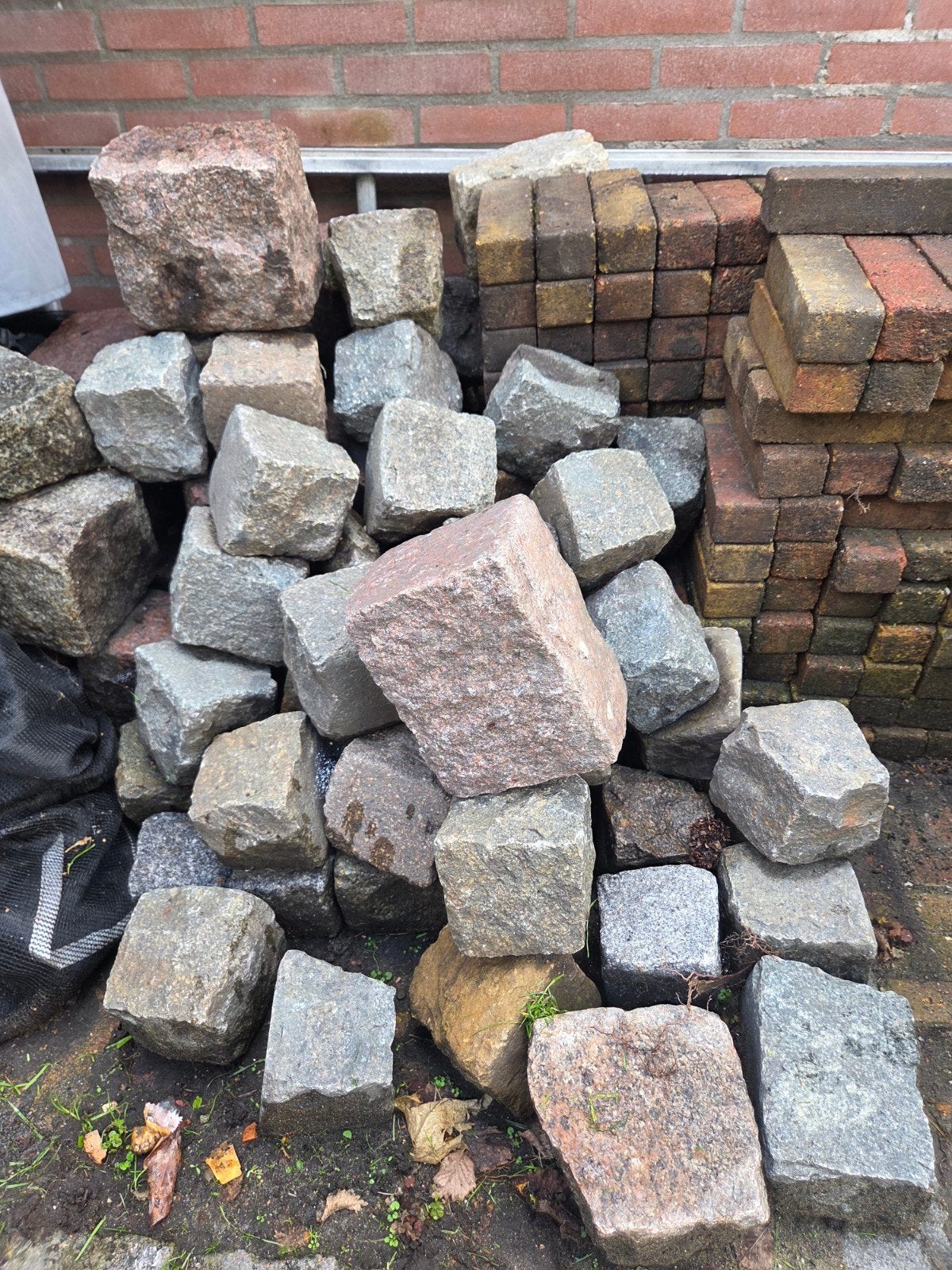 Partij kinderkopjes - Natuursteen, Tuin en Terras, Ophalen, Gebruikt, Overige typen, 5 tot 10 m²