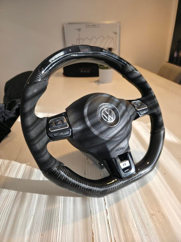 Golf 6 R stuur DSG - Carbon, Alcantara met LED bar, gele sti, Auto-onderdelen, Interieur en Bekleding, Ophalen, Gebruikt, Volkswagen