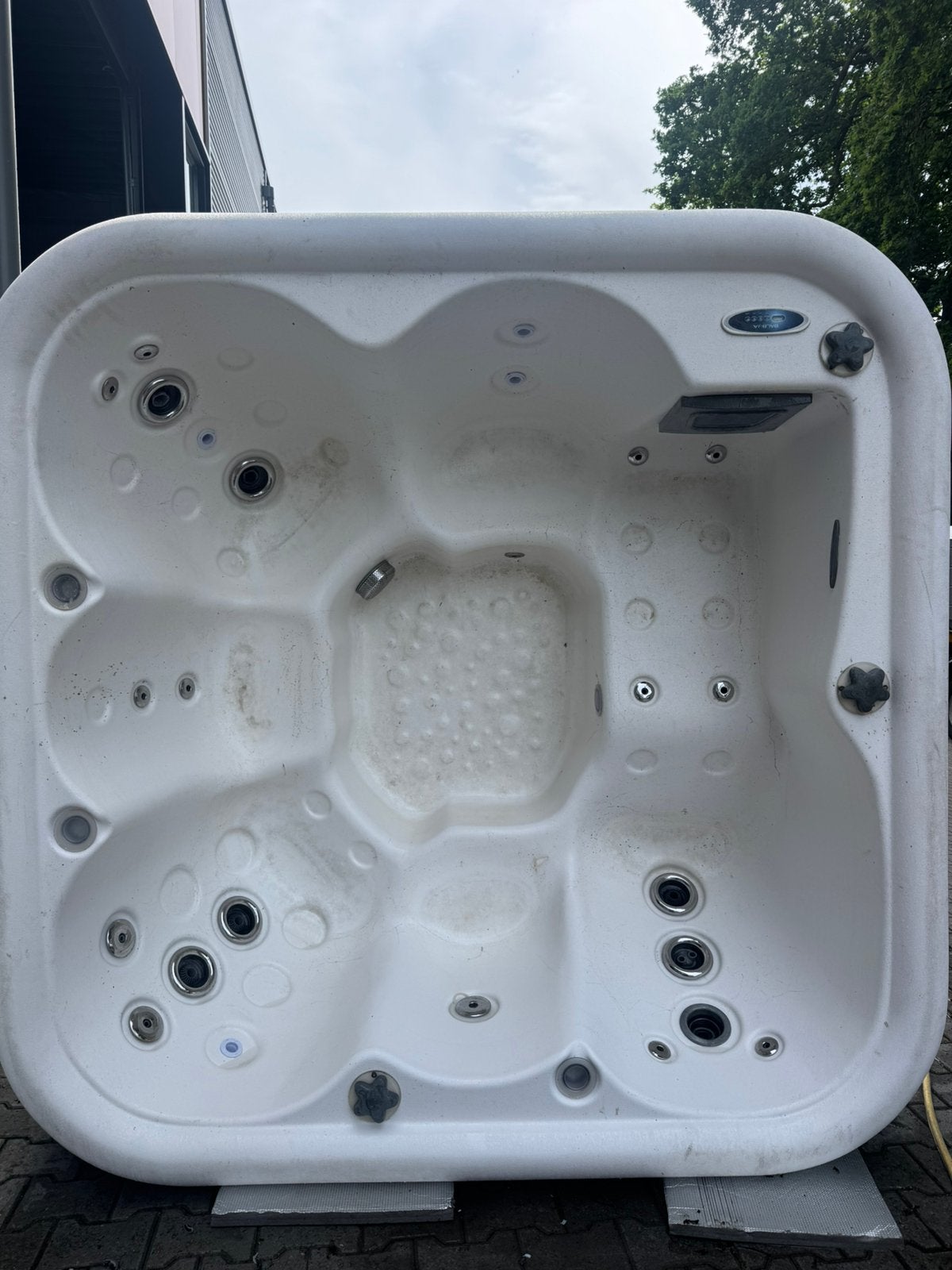 Jacuzzi 6 pers merk balboa met garantie €3350,-, Tuin en Terras, Bubbelbaden en Hottubs, Ophalen of Verzenden, Gebruikt, Trap