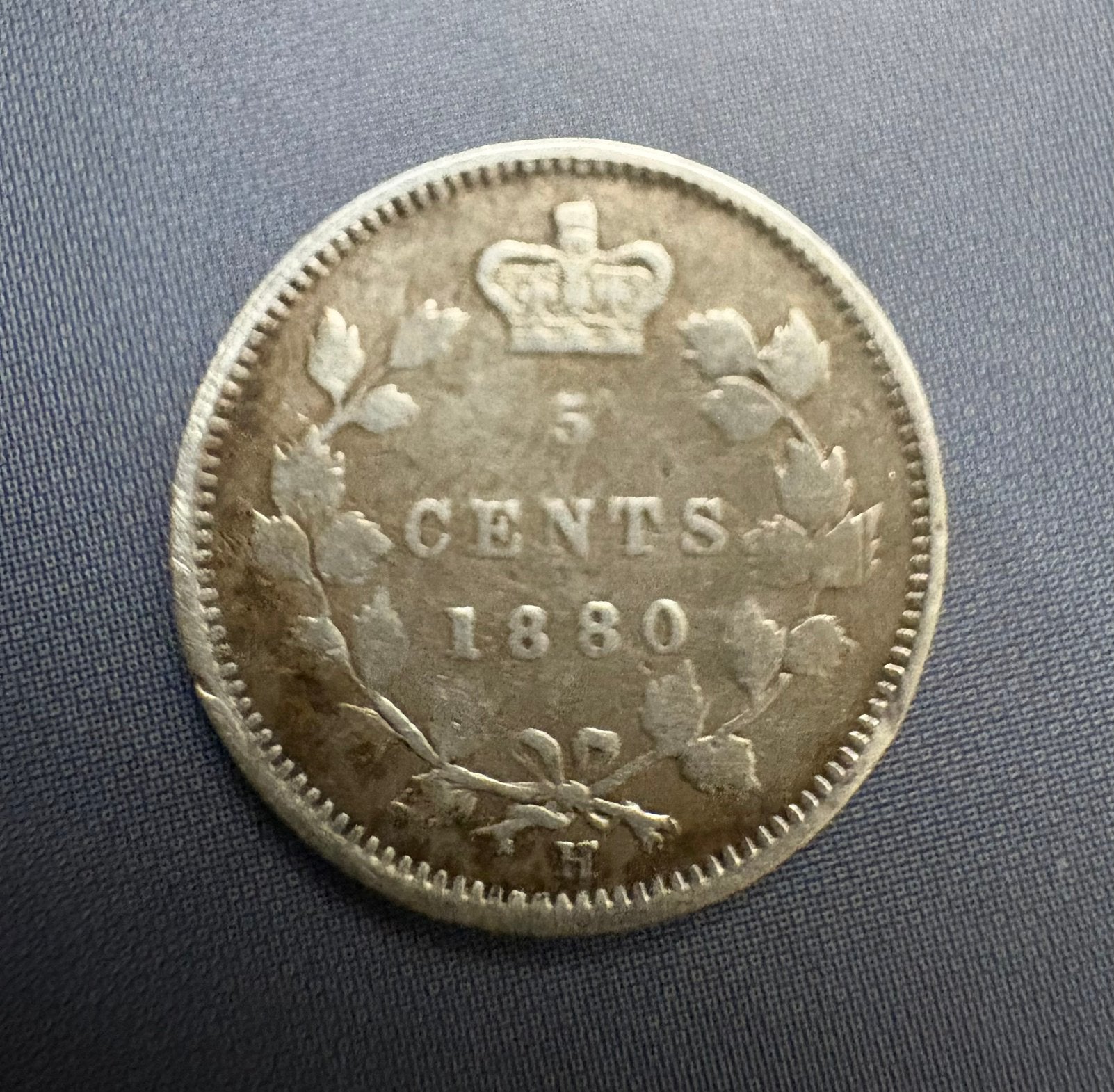 Zeldzame zilveren Canadese 5 Cents munt uit 1880 - Victoria, Ophalen of Verzenden, Zuidoost-Azië, Losse munt, Zilver