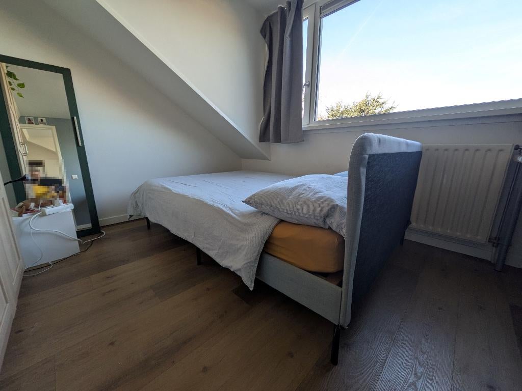 Slattum-bed van Ikea, Ophalen, Gebruikt, Gestoffeerd bed, 140 cm