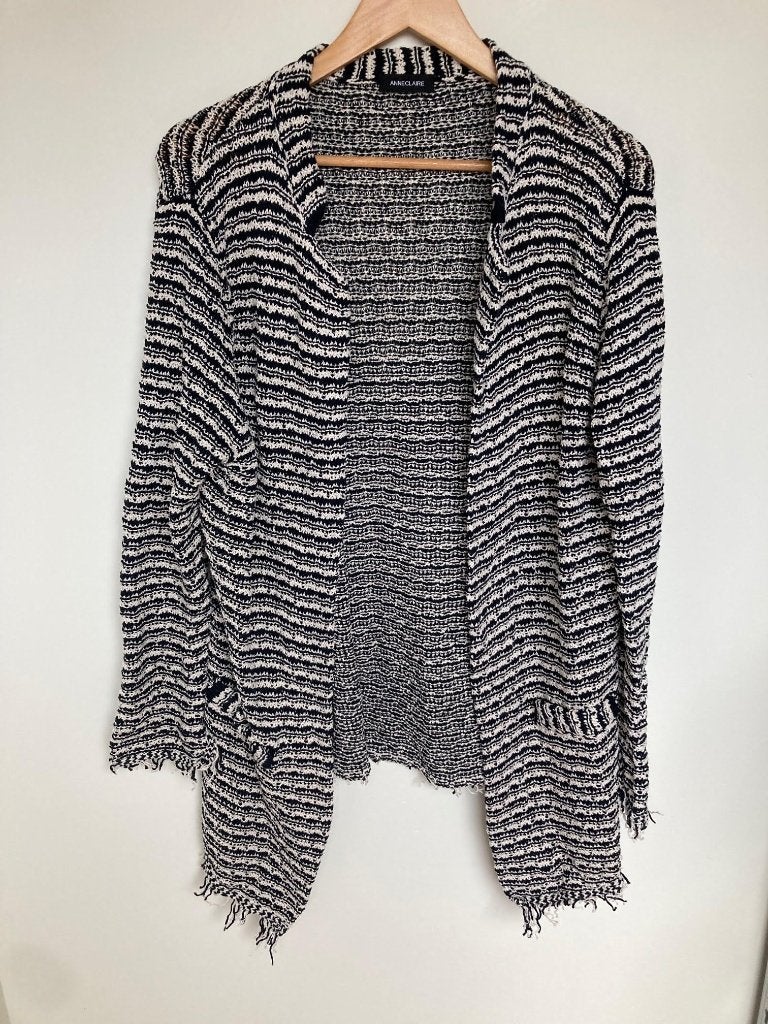 Anneclaire gestreept vest donkerblauw wit IT 50 mt 44 linnen, Kleding | Dames, Info@anneclaire.it, Blauw, Ophalen of Verzenden