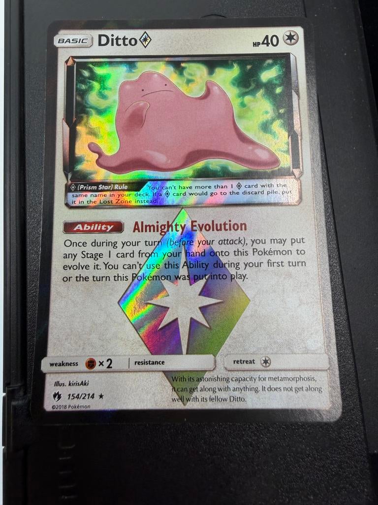 Ditto Prism Star 154/214 Holo Foil Pokemon Kaart, Ophalen of Verzenden, Zo goed als nieuw, Losse kaart, Foil