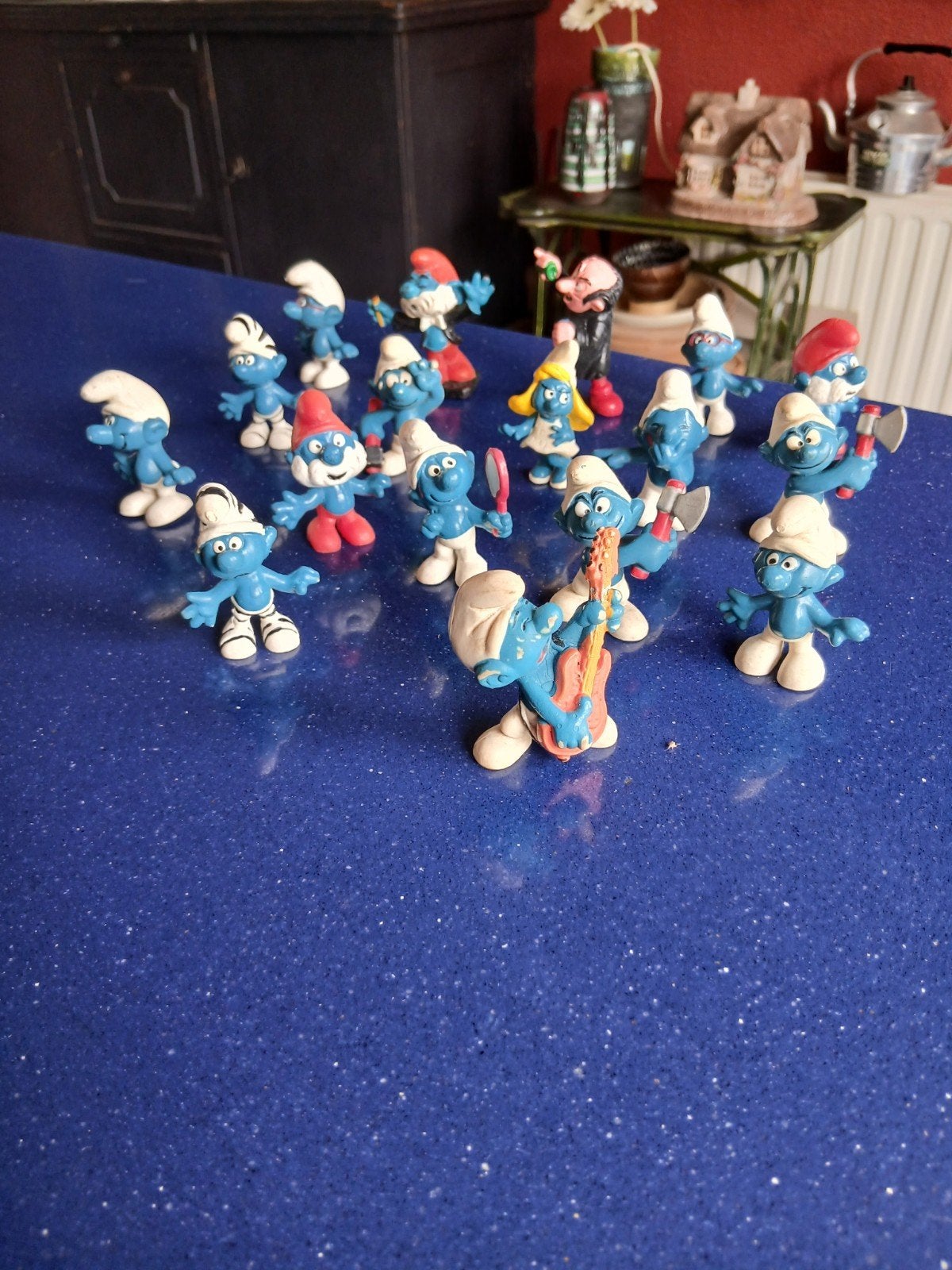 Vintage Schleich surfen en gargamel, Verzamelen, Smurfen, Vo, Gebruikt, Verschillende Smurfen, Vo