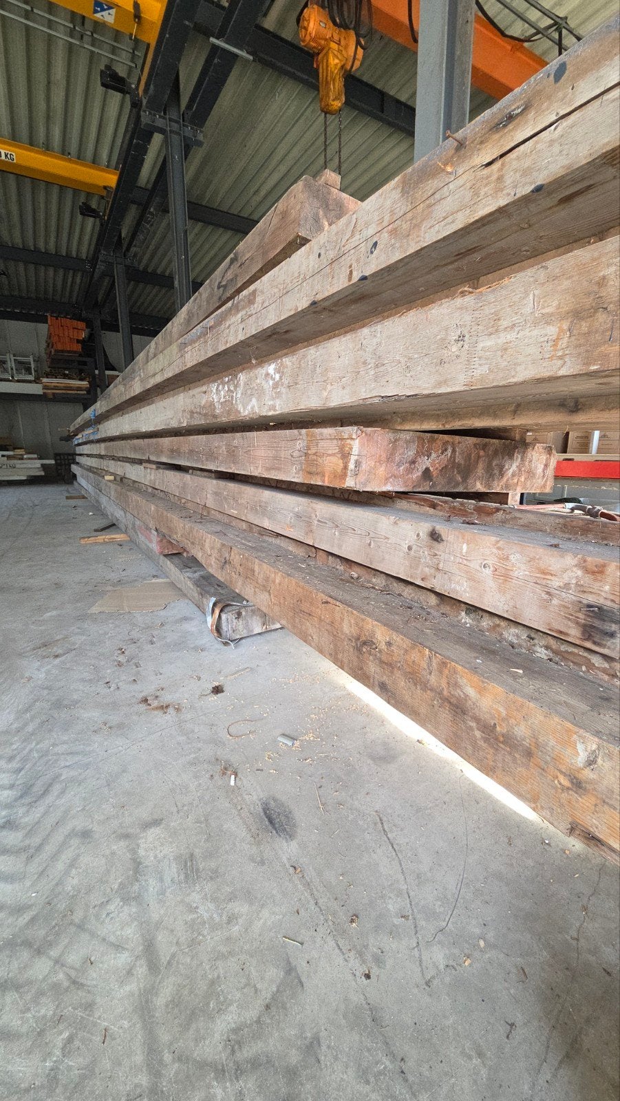 Gelamineerde liggers - diverse lengtes (8-18m), ca. 1m hoog, Doe-het-zelf en Verbouw, Ophalen