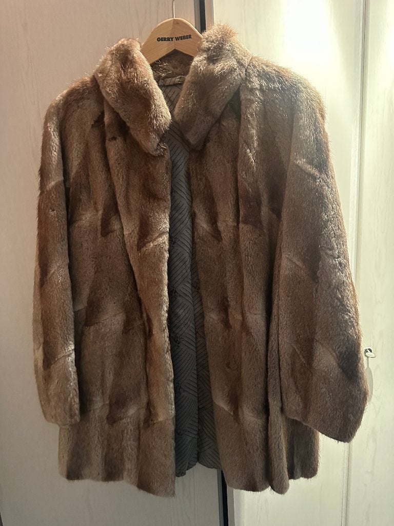 Bontjas, Kleding | Dames, Ophalen, Zo goed als nieuw, Maat 42/44 (L), Bruin