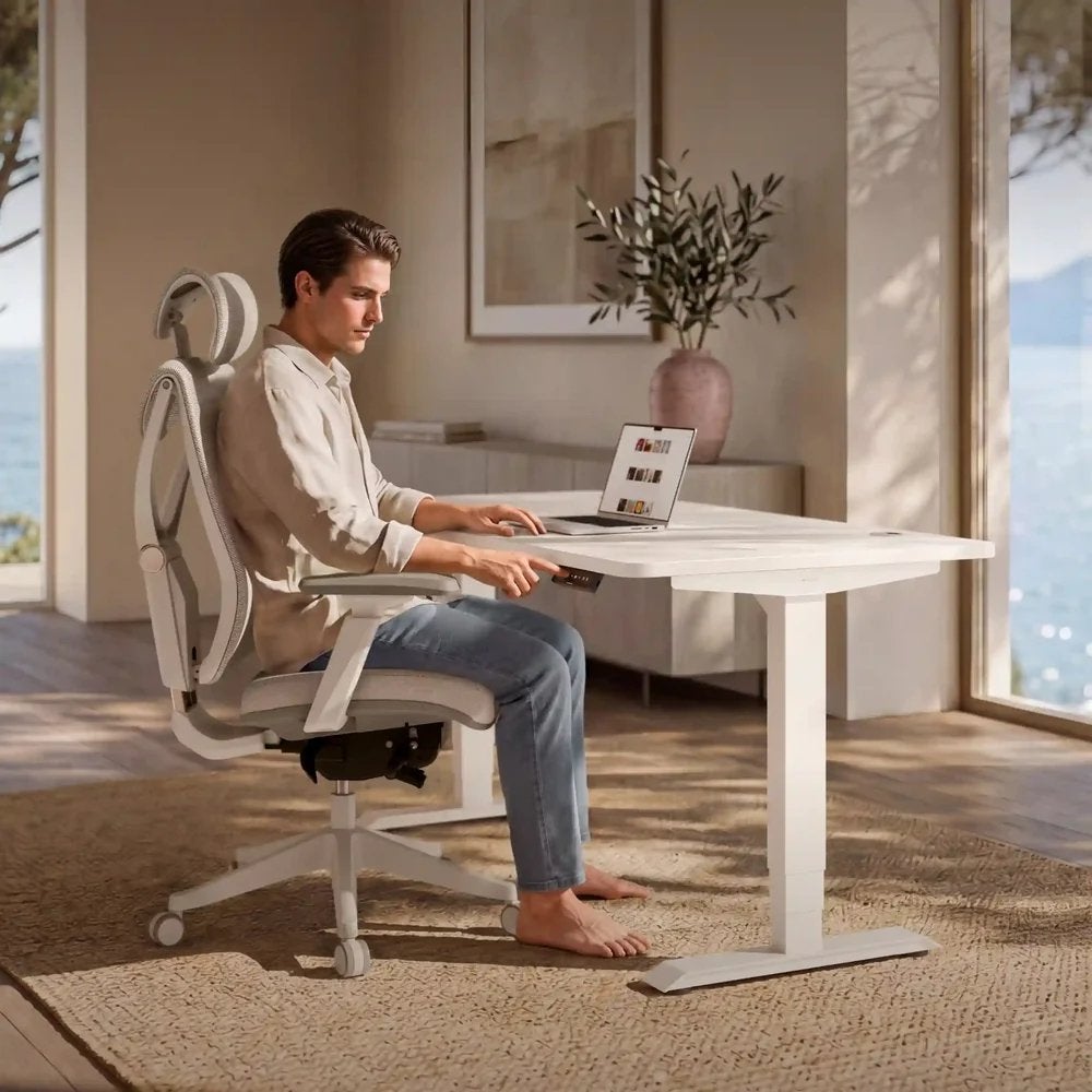 Foto 15 van Desktonic Zit-sta Bureau - Wit, Elektrisch Verstelbaar