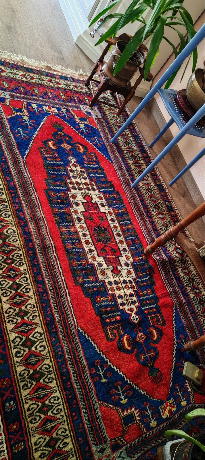 Anatolische Kaukasische handgeknoopte Turkse vintage tapijt, Ophalen of Verzenden