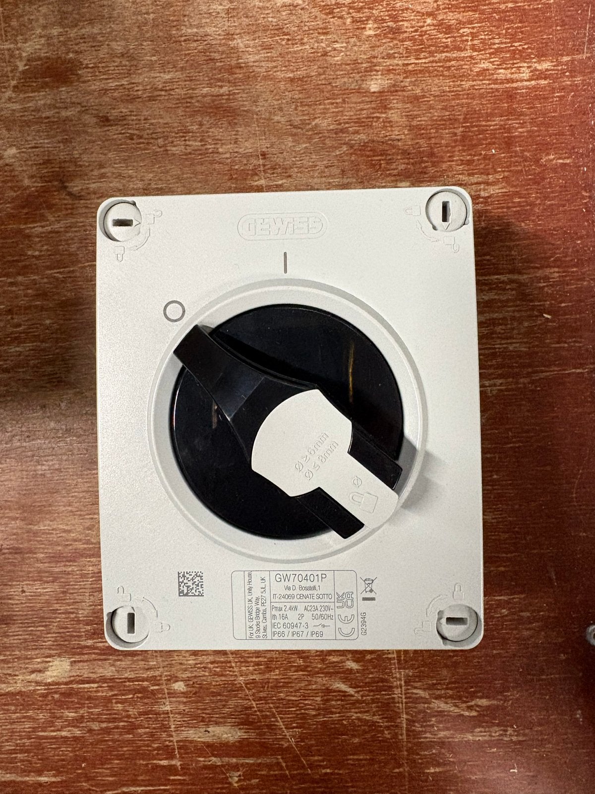 Gewiss GW70401P Isolator Schakelaar 16A 2P 230V IP66/67/69, Ophalen of Verzenden, Nieuw, Gewiss, Schakelaar