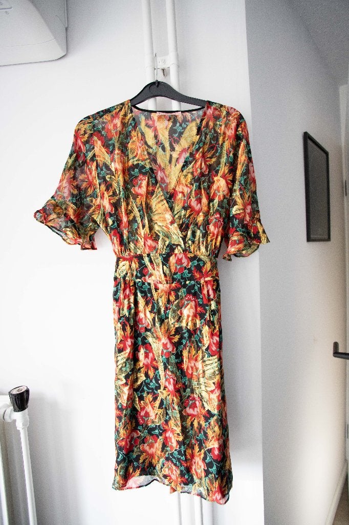 Zijde kleurrijke jurk Freebird Atelier maat M, als nieuw, Maat 38/40 (M), Meerkleurig, Ophalen of Verzenden, Zo goed als nieuw