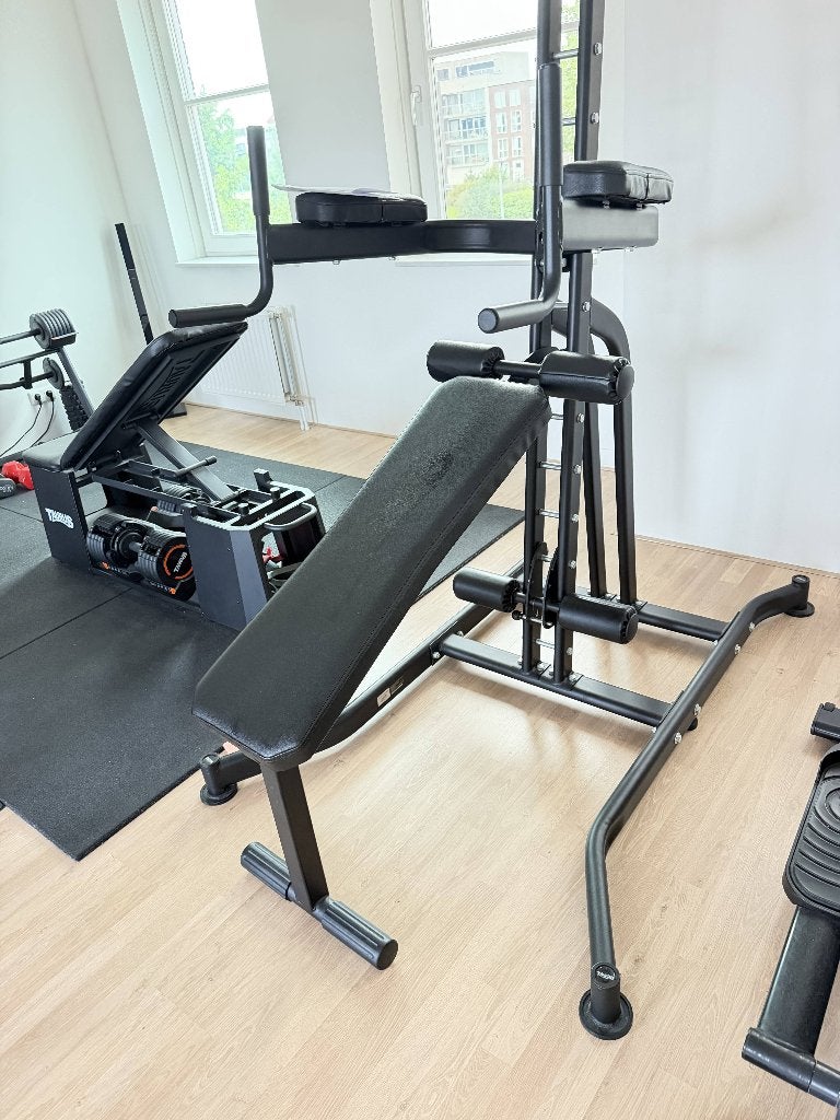 Taurus Power Tower Pro - optrekstation met buikspierbank, Ophalen, Krachtstation, Benen, Zo goed als nieuw
