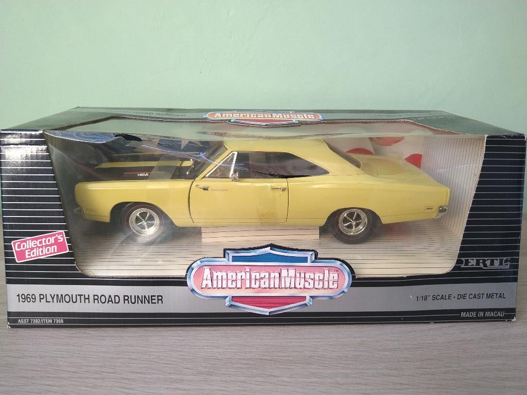 1969 Plymouth Roadrunner ERTL 1:18 nieuw sealed!!, Ophalen of Verzenden, Nieuw, Auto, ERTL