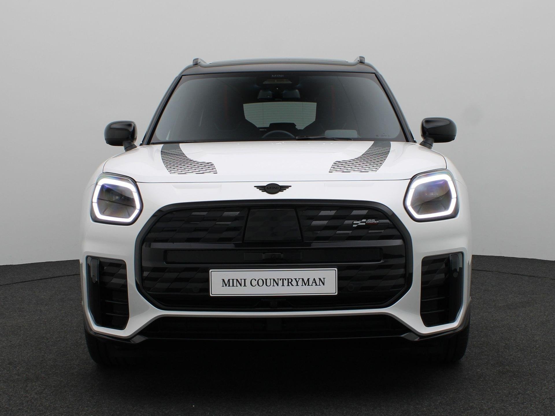 MINI Countryman E John Cooper Works + M Pakket + Getint glas, Zwart, Countryman, Leder en Stof, Wit