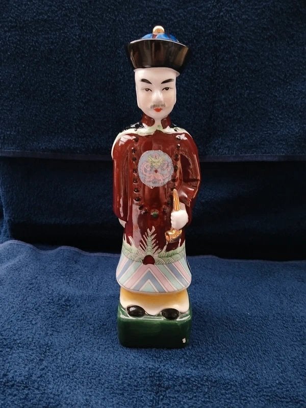 Prachtig Chinees Porseleinen Beeld Qing Keizer Famille Rose, Verzamelen, Beelden en Beeldjes, Ophalen of Verzenden, Zo goed als nieuw