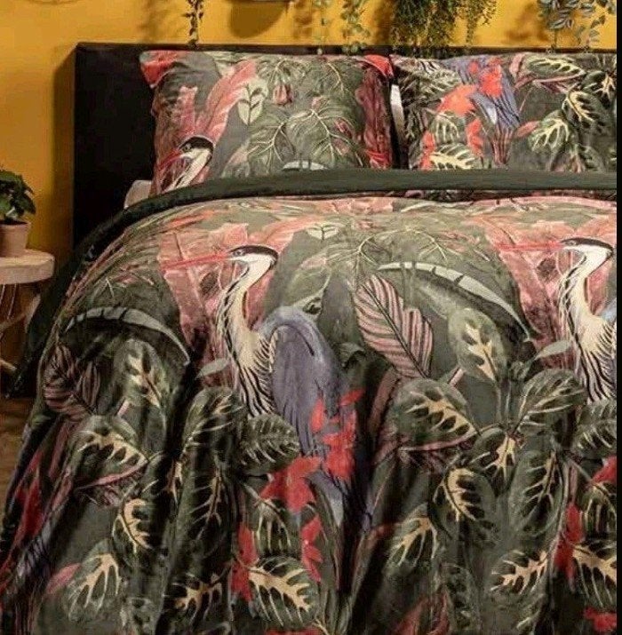 Manilla Lotus Green Dekbedovertrek 240x200/220 incl. slopen, Lits-jumeaux, Dekbedovertrek, Onbekend, Nieuw