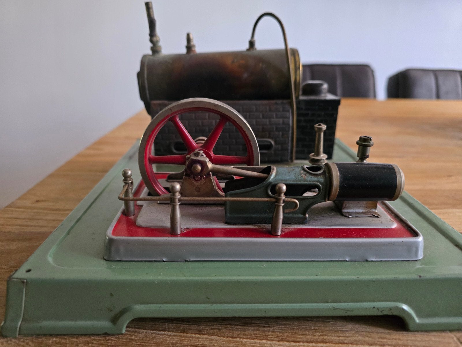 Titel: Oude metalen speelgoed stoommachine, Ophalen of Verzenden