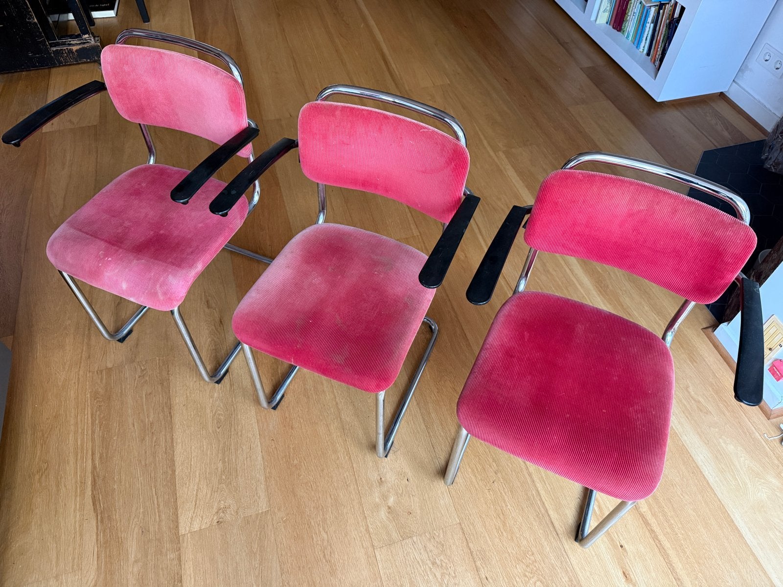 Gispen 201 stoelen met armleuningen, 3 stuks, Ophalen