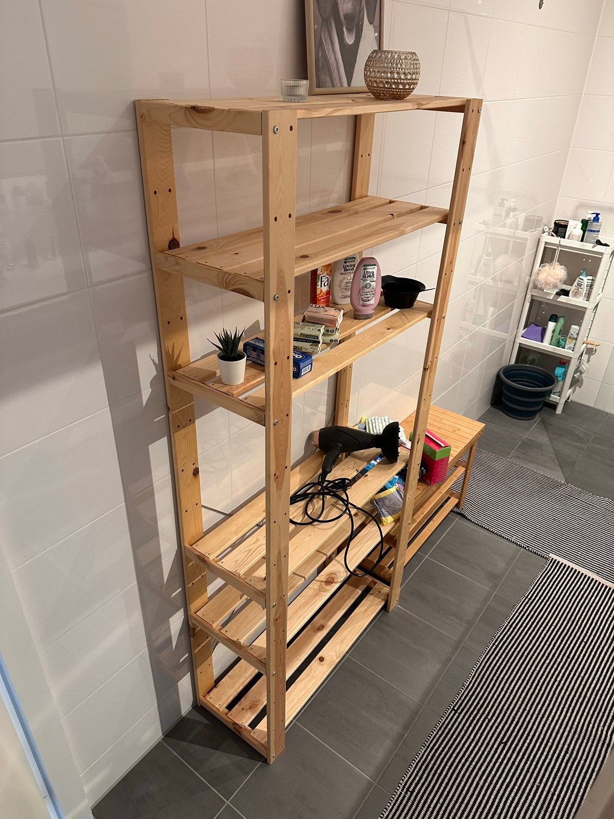 Houten opbergrek / badkamerrek, Huis en Inrichting, Ophalen, Gebruikt