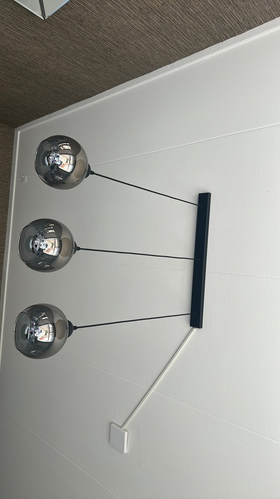 Bollen lamp smoke glas, Ophalen, Zo goed als nieuw, Glas, Minder dan 50 cm