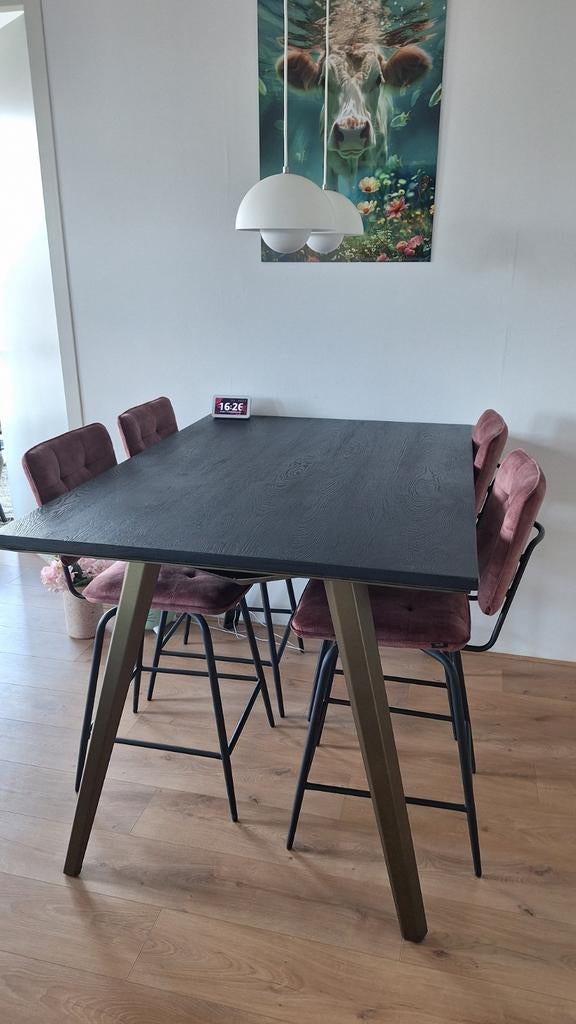 Henders&Hazel hoge tafel CITY met 4 stoelen, Ophalen, Zo goed als nieuw