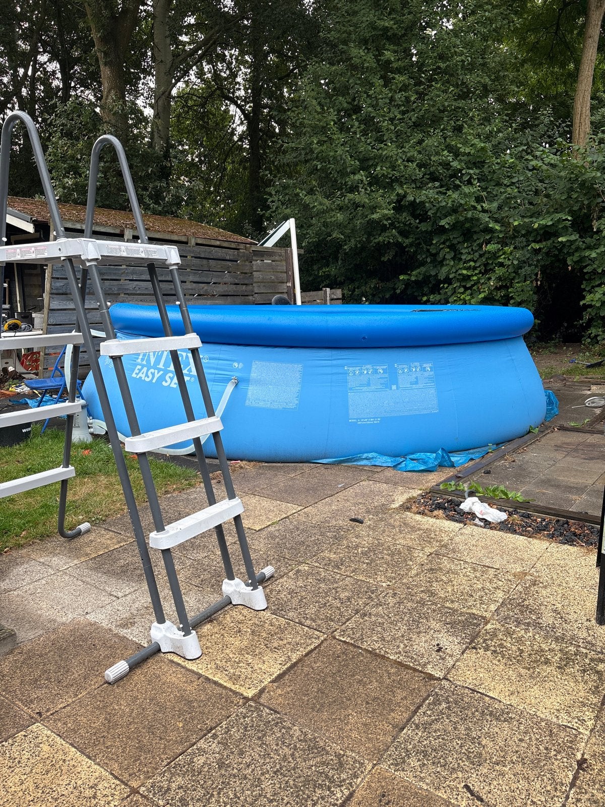 Intex Easy Set Zwembad 457x122 met pomp en veiligheidstrap, Rond, 300 cm of meer, Zo goed als nieuw, Ophalen