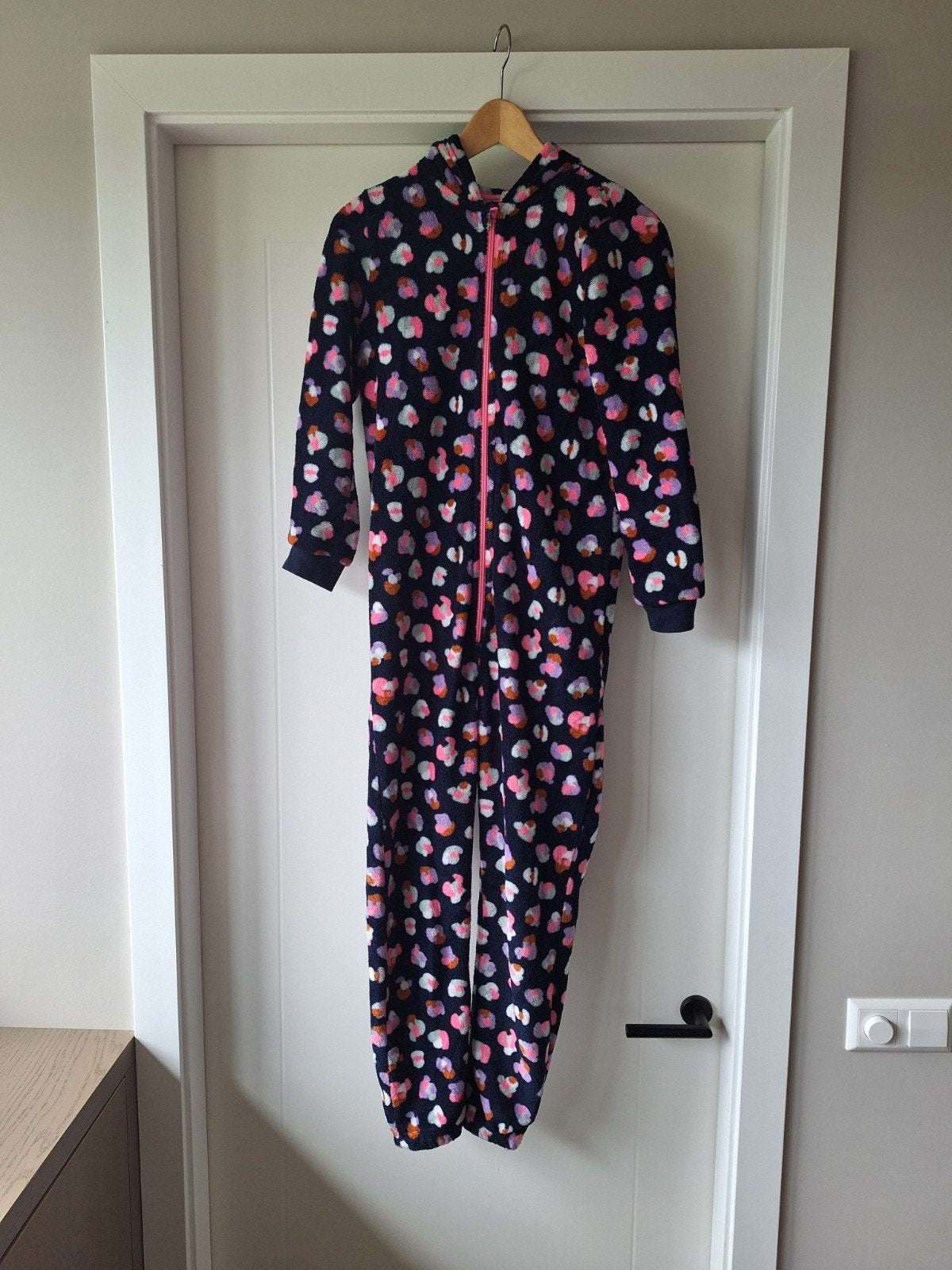 Donerblauwe onesie maat 134-140, Kinderen en Baby's, Kinderkleding | Maat 134, Ophalen of Verzenden, Zo goed als nieuw, Hema, Meisje