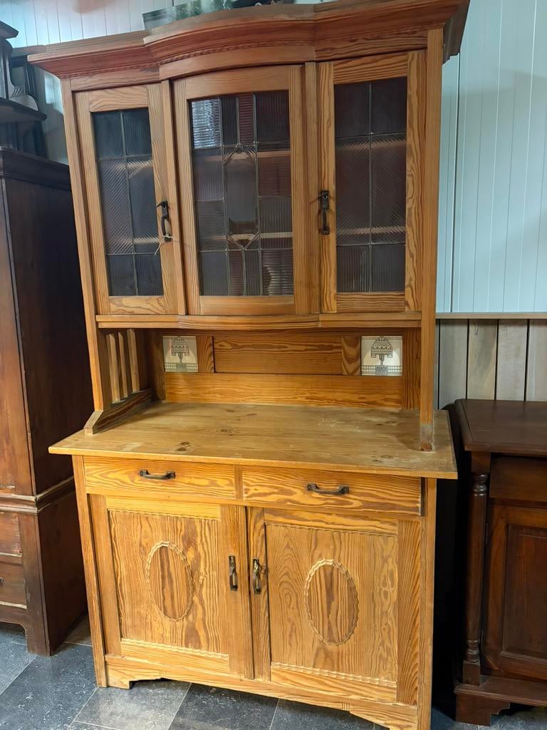 Antieke grenen buffetkast, Huis en Inrichting, Kasten | Buffetkasten, 200 cm of meer, Ophalen of Verzenden, Zo goed als nieuw