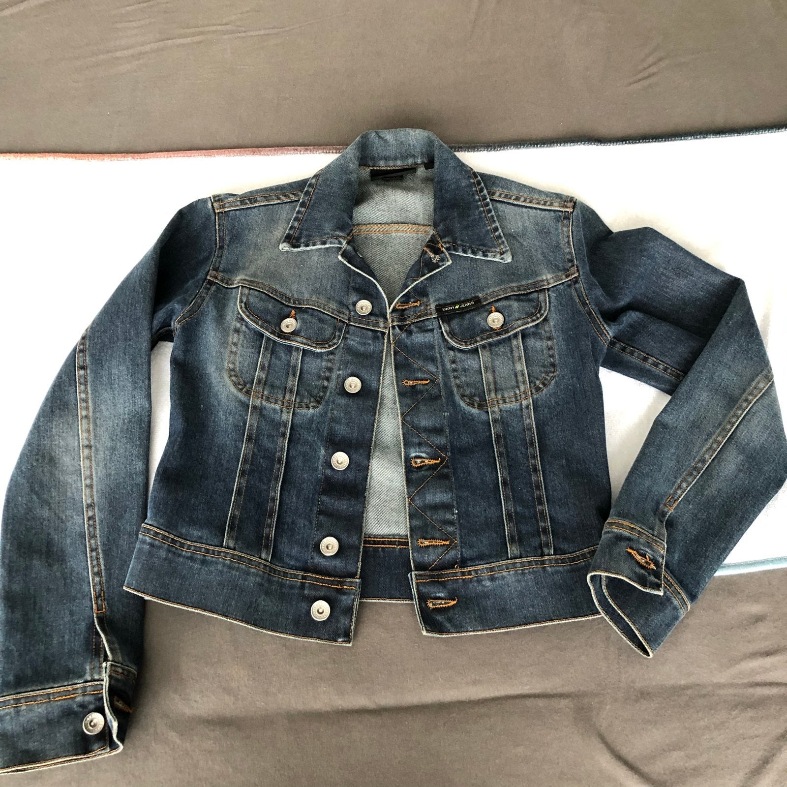 DKNY Jeans spijkerjasje maat XS, Ophalen of Verzenden, Zo goed als nieuw, Maat 34 (XS) of kleiner, Blauw