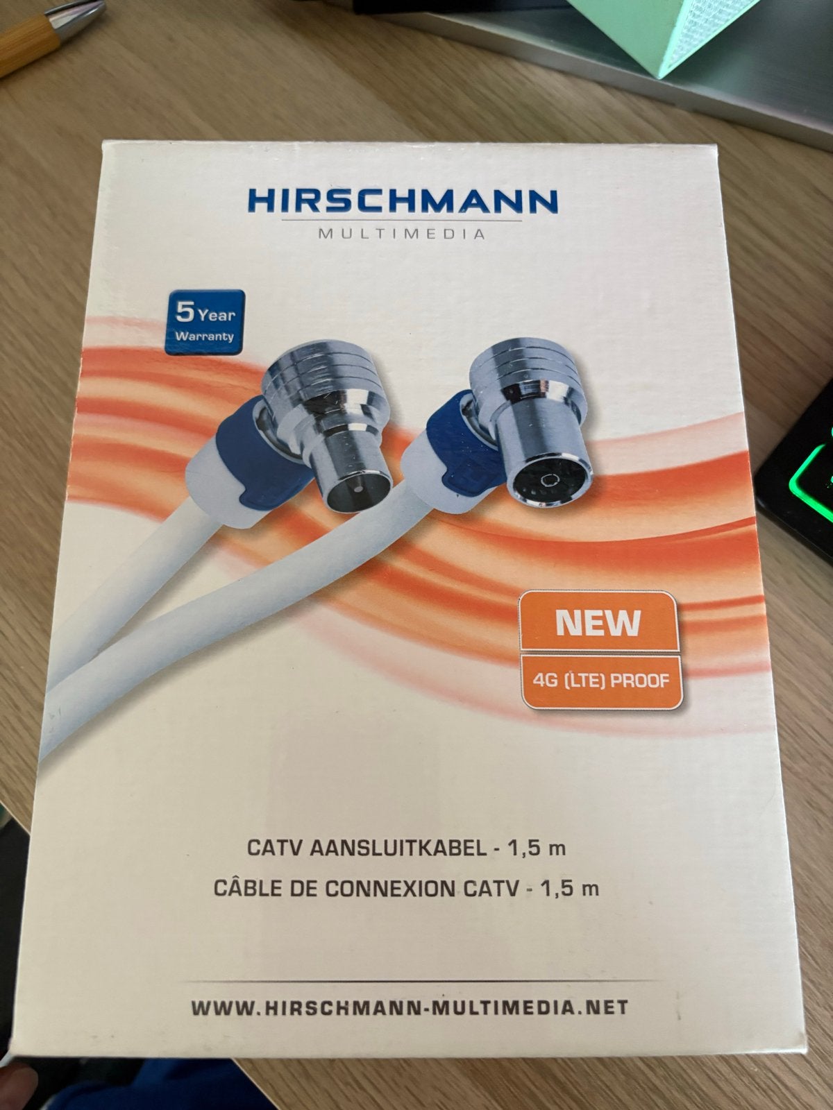 Hirschmann Multimedia CATV Aansluitkabel - 1,5 m, Audio, Tv en Foto, Audiokabels en Televisiekabels, Ophalen of Verzenden, Gebruikt