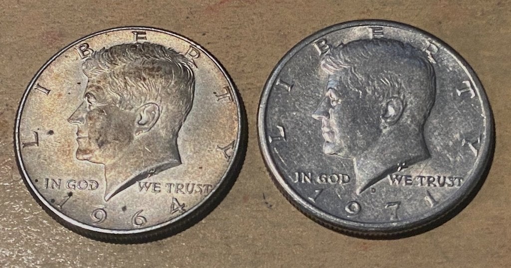 Kennedy halve Dollars 1964 en 1971, Ophalen of Verzenden, Noord-Amerika, Losse munt, Zilver