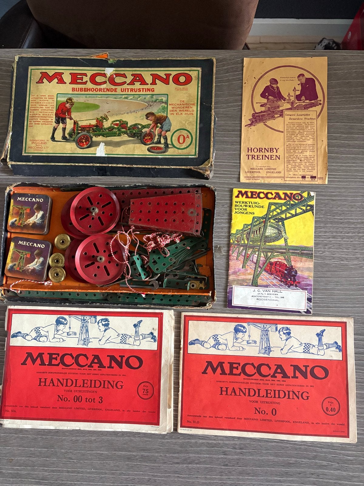 Vintage Meccano Bouwdoos met Handleidingen en Onderdelen, Ophalen of Verzenden, Gebruikt, 1:32 tot 1:50