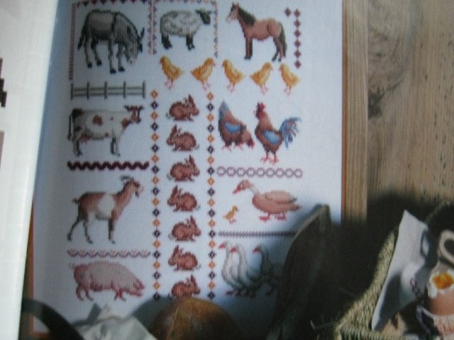 Borduurpatroon  koe Paard Geit Kip Merklap   nr 5933, Verzenden, Nieuw, Handborduren, Patroon