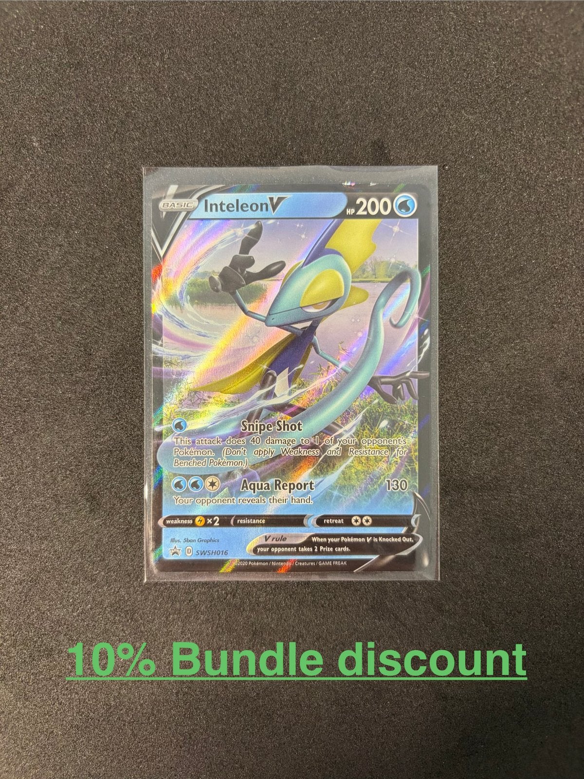 Pokemon kaart inteleon V swsh 16 - Black star Promo, Ophalen of Verzenden, Zo goed als nieuw, Losse kaart