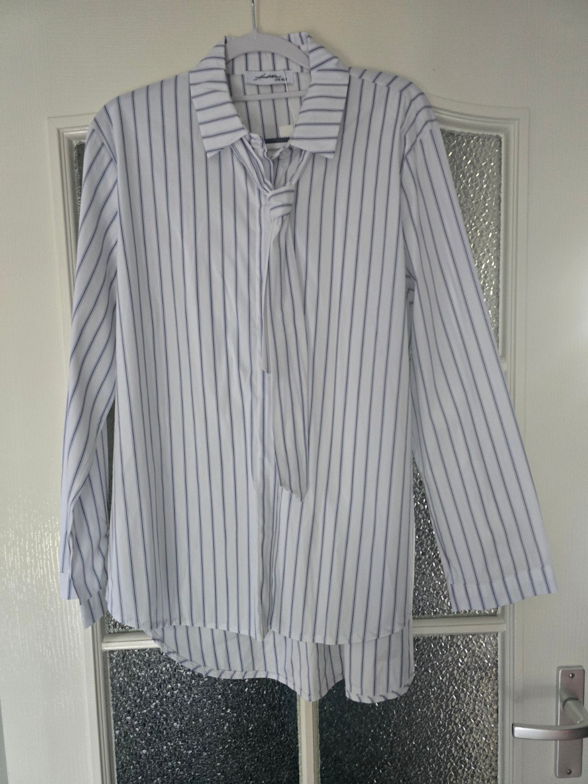 Nieuw Ambika blouse stropdas bruin streep 38 40 42 44, Ophalen of Verzenden, Nieuw, Maat 38/40 (M), Bruin