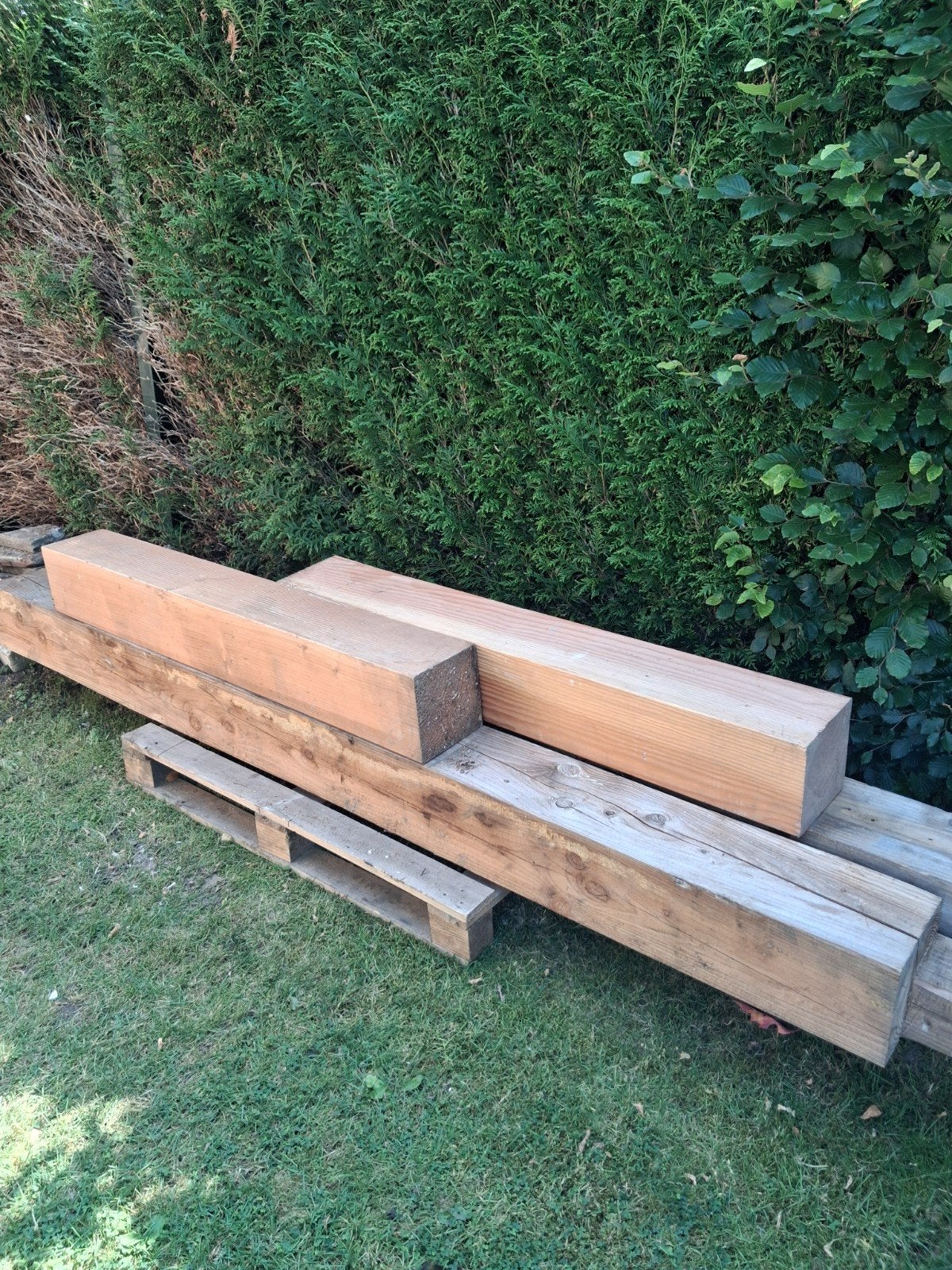 Douglasbalken 135 cm en 260 cm, 20x20 cm, Doe-het-zelf en Verbouw, Hout en Planken, Ophalen of Verzenden, Balk, Vuren, 50 mm of meer