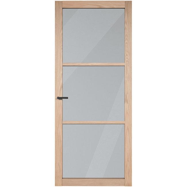 Eiken binnendeur met glas stomp | schuifdeur | loftdeur, Niet ingevuld, 80 tot 100 cm, Binnendeur, Niet ingevuld