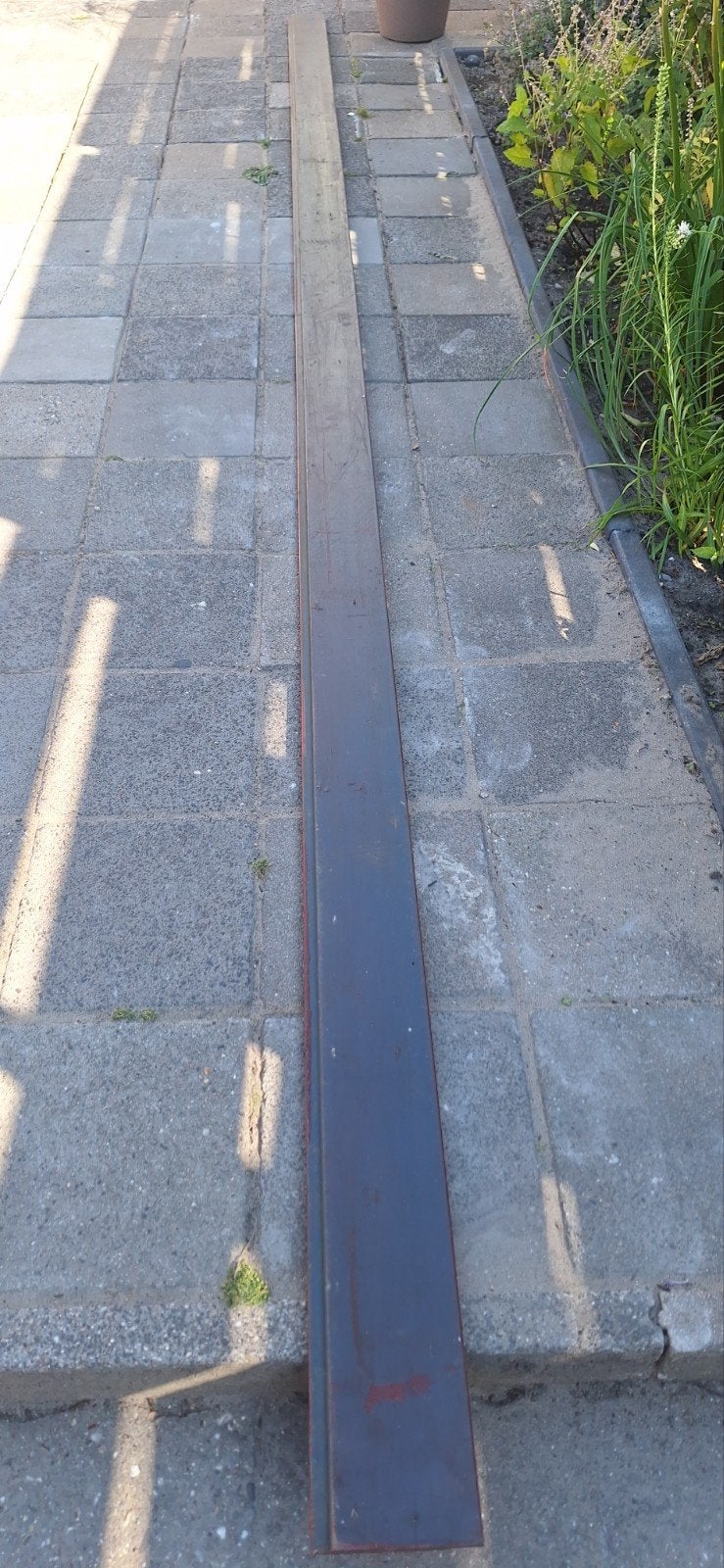 10 planken, hardhout (rabat halfhouts), Doe-het-zelf en Verbouw, Metalen, Ophalen, Gebruikt