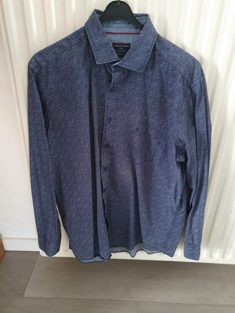 heren overhemd lange mouw, Kleding | Heren, Overhemden, Blauw, Ophalen of Verzenden, Casa Moda, Gedragen