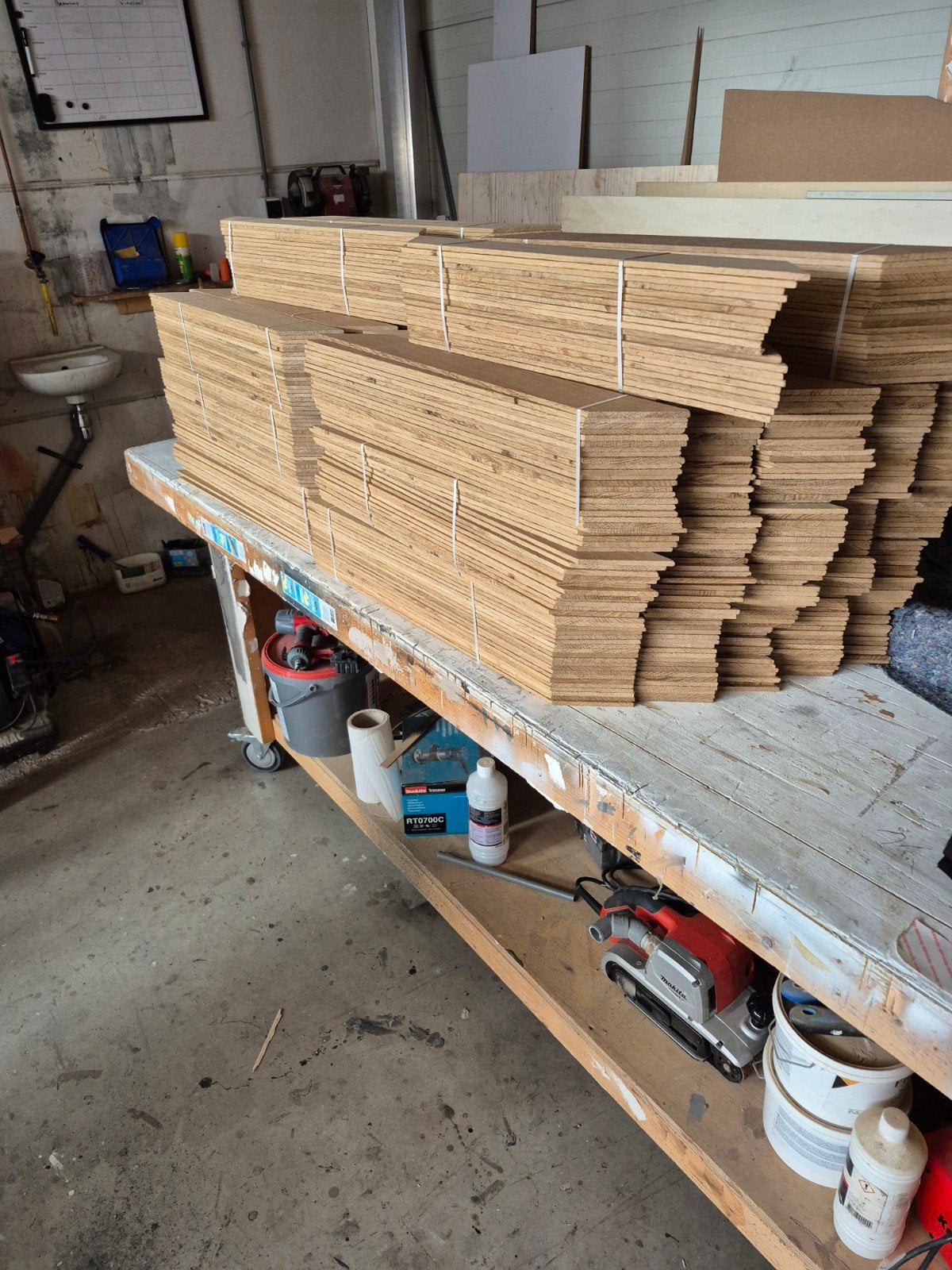 eiken Hongaarse punt 30m2 NIEUW vloer parket, Doe-het-zelf en Verbouw, Hout en Planken, Ophalen, Minder dan 25 mm, Eiken, Nieuw