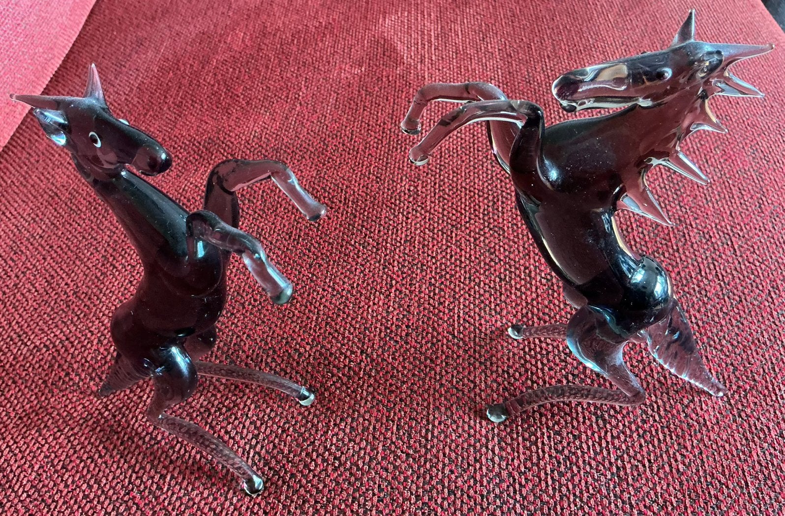 Set Paarden Murano glas 17cm, Antiek en Kunst, Antiek | Glas en Kristal, Ophalen of Verzenden