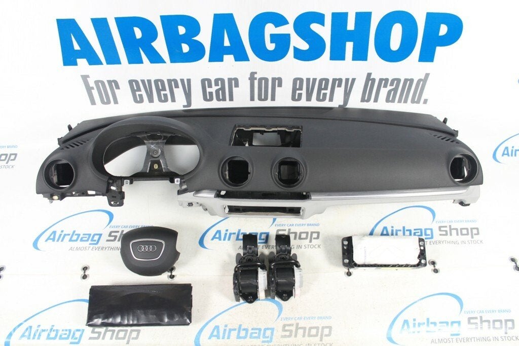 Airbag set Dashboard zwart/grijs 4 spaak Audi A3 8V, Auto-onderdelen