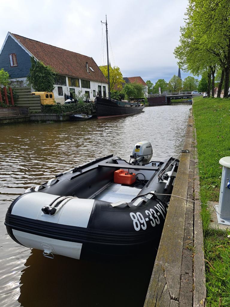 Hibo Rubberboot 360 met Honda 20pk buitenboordmotor MOET WEG, Ophalen, Aluminium, Buitenboordmotor, Peddels
